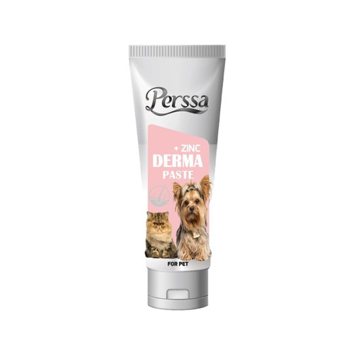 خمیر تقویت پوست مو سگ و گربه پرسا مدل Derma Paste zinc plusوزن 100گرم