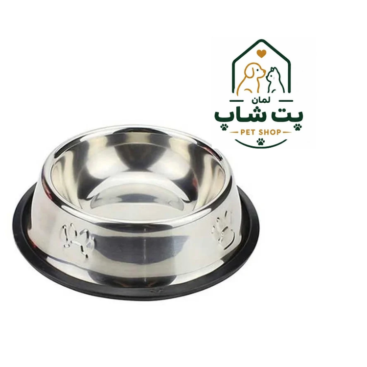 ظرف غذای استیل طرح پنجه سگ و گربه سایز متوسط