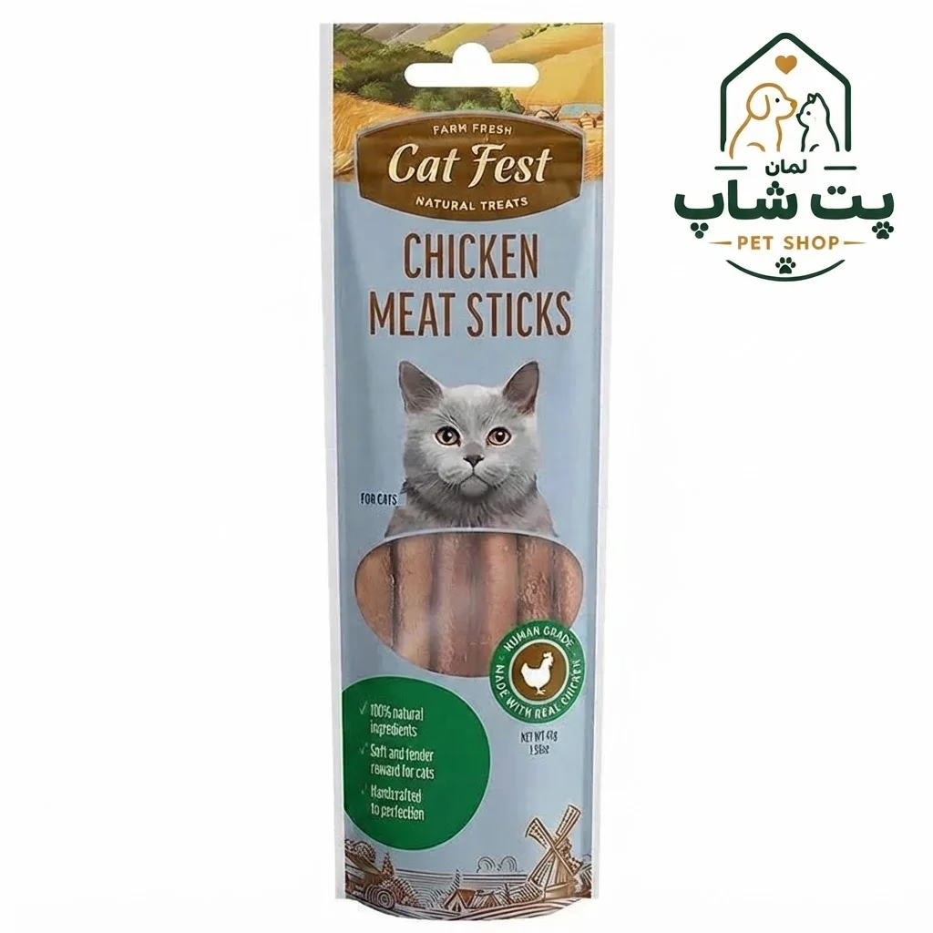 تشویقی مدادی گربه کت فست | Cat Fest مدل گوشت مرغ وزن 45 گرم