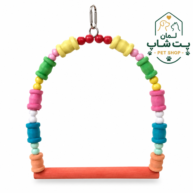 تاب بازی پرندگان مهرهریز رنگی سایز بزرگ | Large Bird Swing