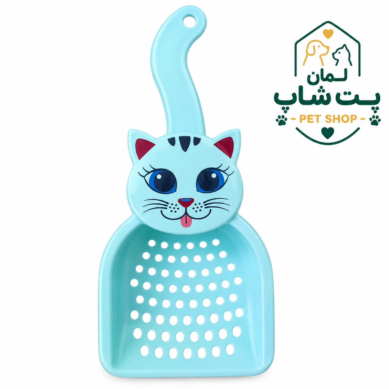 بیلچه خاک گربه طرح فانتزی گربه‌ای رنگ آبی